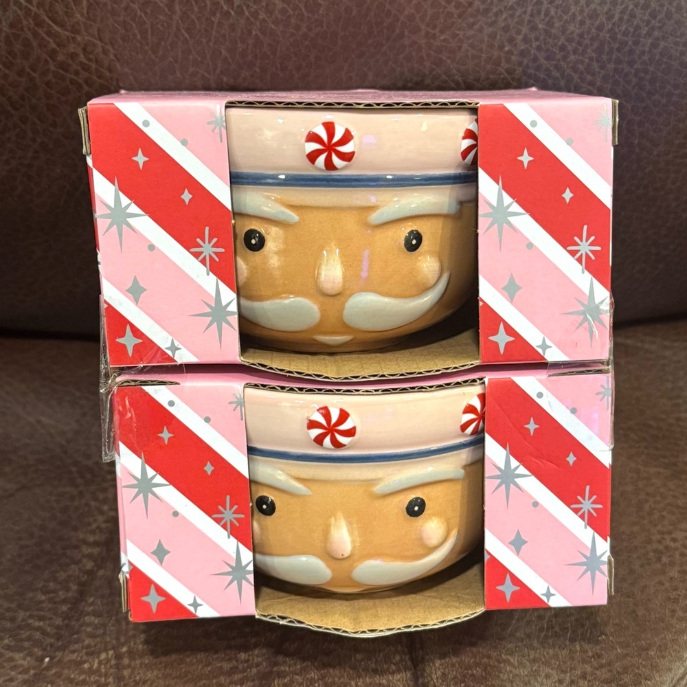 Bakeshop Nutcrackers with Peppermint Ceramic Christmas Ramekin Set